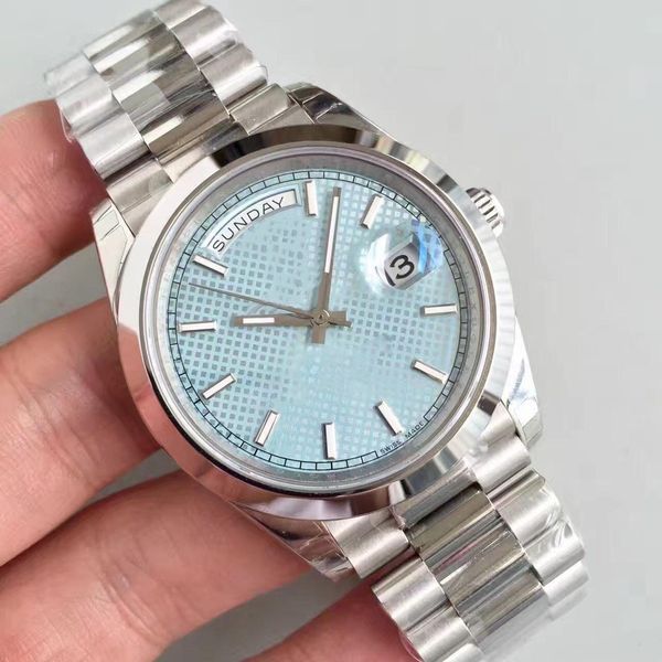 

date 316l high stainless steel movement classic ice blue dial sapphire strap watch 228206 automatic sale 2813 mens men's 41mm wrist phu, Slivery;brown