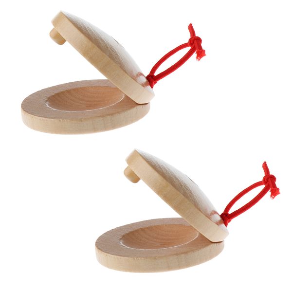 

kids wooden castanet children rhythm musical percussion instrument toy pack of 2pcs