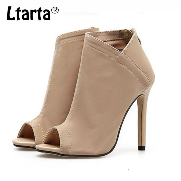 

ltarta 2019 new women fashion boots fashion bare boots spring summer 2019 stretch cloth high heel zl-8888-24, Black