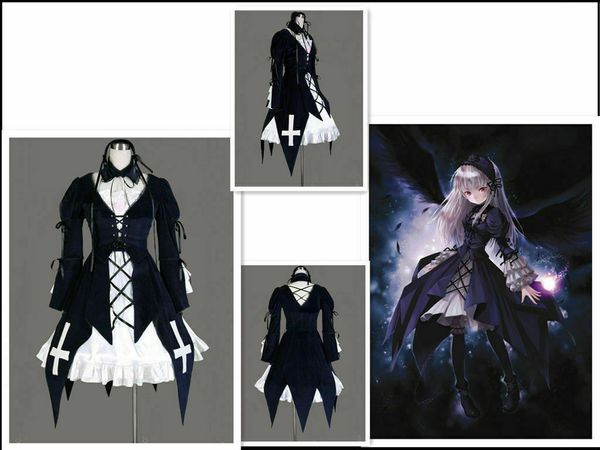 

розен дева suigintou косплей костюм бесплатная доставка, Black;red
