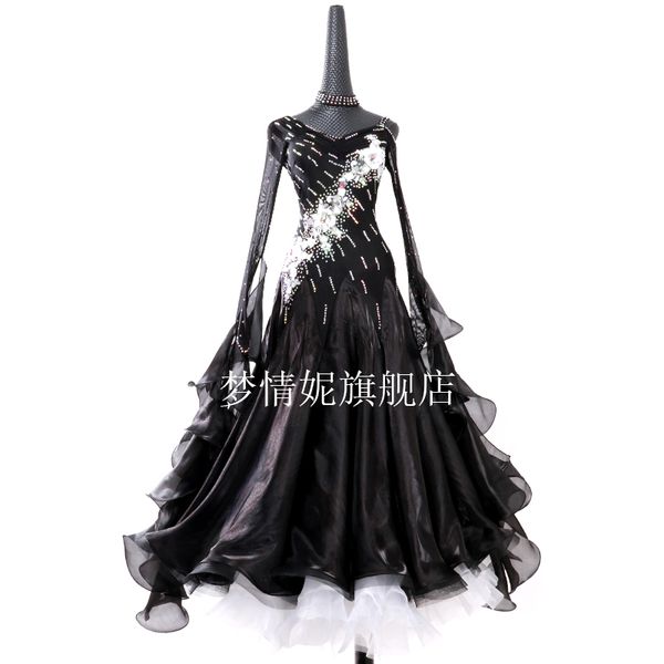 

customize new ballroom dance dress standard ballroom waltz dresses dance competition dresses custom made md568, Black;red