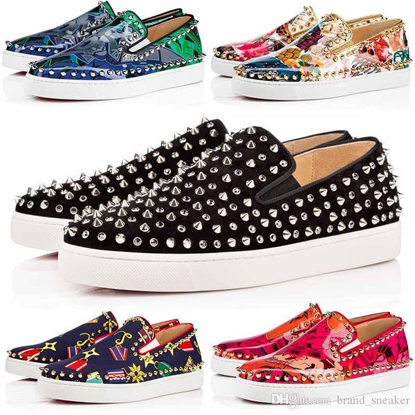 

top качество шипы red bottom spike обувь шипованных спортивной обуви женщины мужчины роскошная кроссовки flat повседневный red sole осень зи