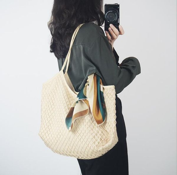 

beach bag ladies handbag shoulder bag spring and summer new fashion korean canvas net female