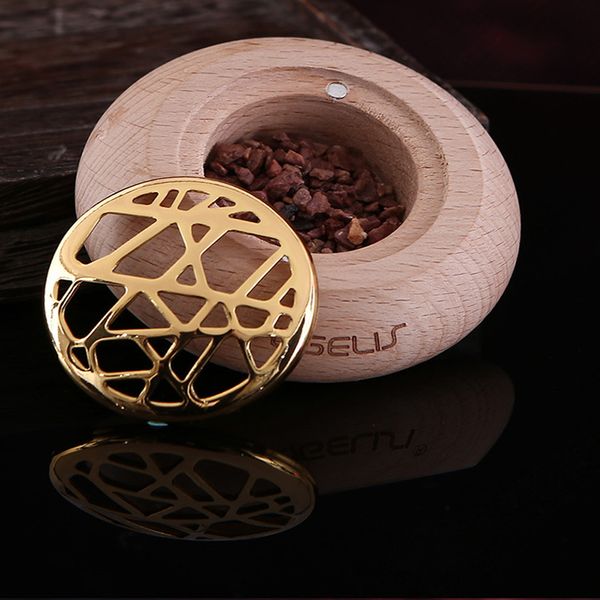 

mysterious oriental zeolite car fragrance decoration black walnut block perfume decoration high-end creative car supplies