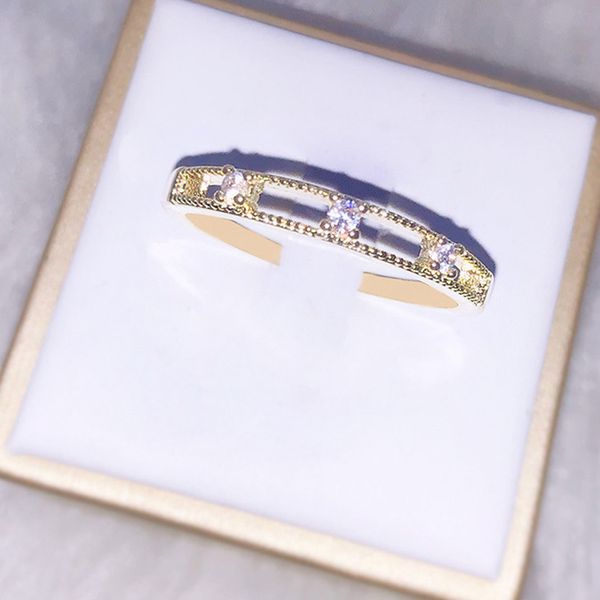 

plating 14k kinroma wind hollow out exquisite drill commute fund ring ring ring, Silver