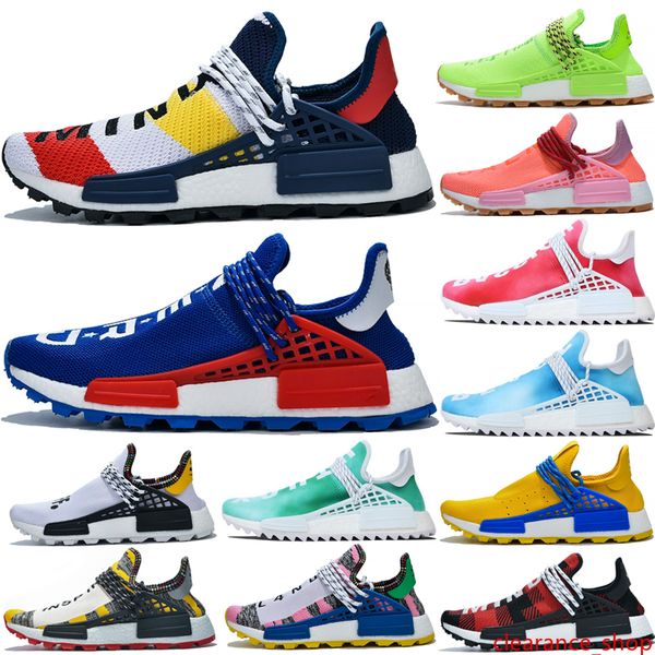 

new pharrell williams nmd human race designer sneakers bbc solar pack yellow blue nerd heart mind mens womens nmds running shoes size 36-47