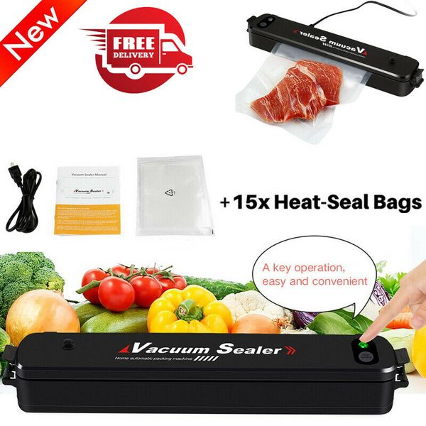 

automatic vacuum sealer food packing machine sealing system with 15 vaccum bags
