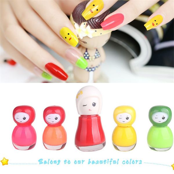 

лак для ногтей детей детского беременных женщин доступных nail art 5 bottle set tear water-based peelable завод 100%, Red;pink