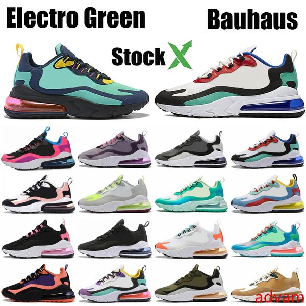 

og react bauhaus triple black running shoes electro green geometric art heavy metal hyper jade mesh men women designer shoes