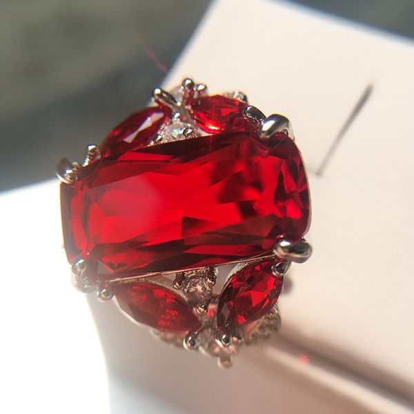 

wish new natural ruby engagement ring european and american fashion horse eye ring silver jewelry wholesale, Golden;silver