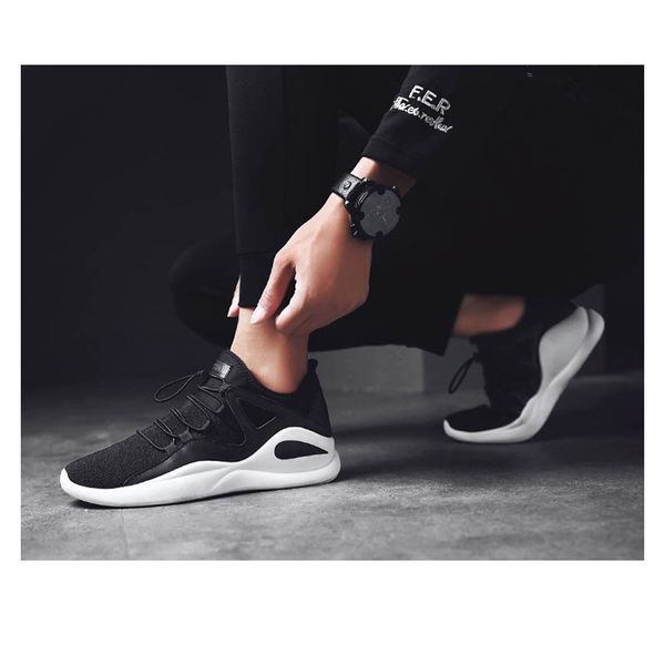 

popular fitness walking men running shoes outdoor athletic breathable cool black white grey shoes comfortable sneakers 42j