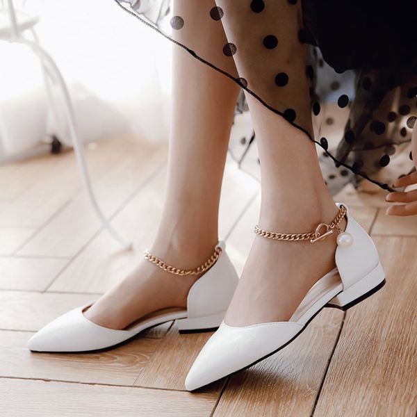

sandals big size 13 high heels women shoes woman summer ladies sharp chain buckled, Black