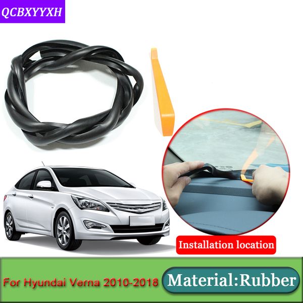 

car-styling for verna 2010-2018 anti-noise soundproof dustproof car dashboard windshield sealing strips auto accessories