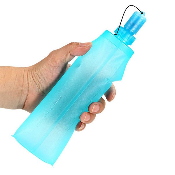 

250ml500ml foldable tpu outdoor sport bottle hydro soft flask collapsible drink water bottle for running camping hiking bicycle