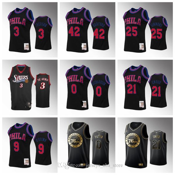 

philadelphia 76ers men al horford 2019-20 black jersey ben simmons joel embiid tobias harris josh richardson markelle fultz thybulle, Black;red