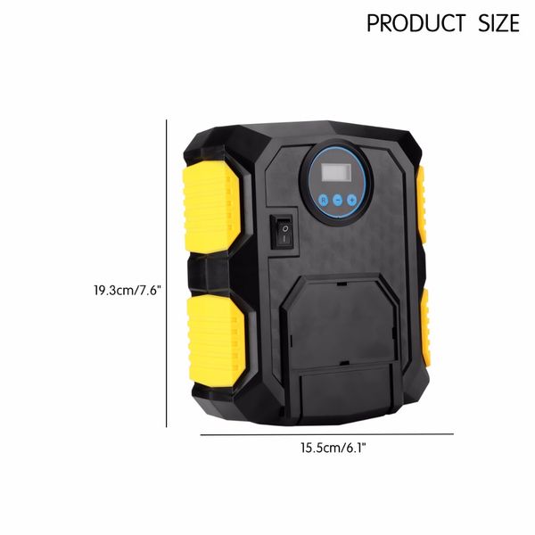 

auto car tire inflator 12v electric car air compressor pump digital display inflatable pump led light