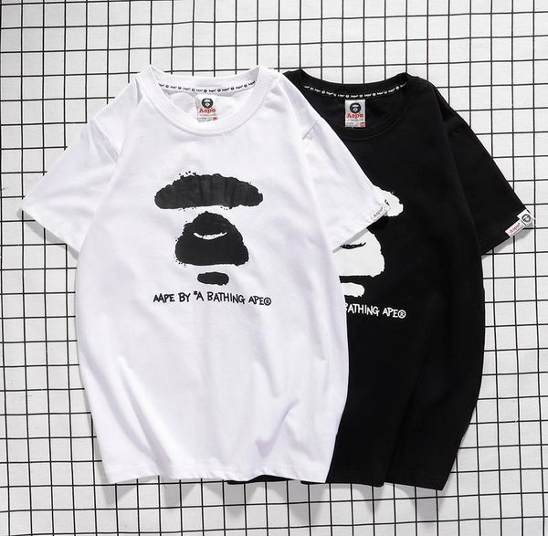 

mens luxury t shirts tide brand couple fashion cotton round neck short sleeve c6059, White;black
