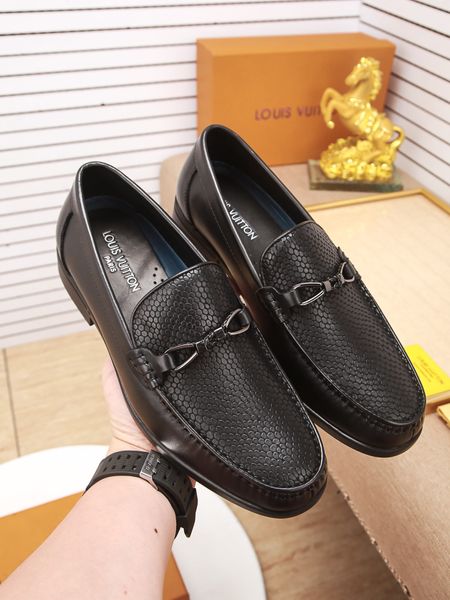 

luxury triple fashiondesigner men's formal party casual shoes the shoes made of real leather platform business office men's shoes, Black