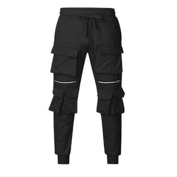 

men's pants 2021 fashion hip hop jogging european american youth pure color stretch sport long outdoor quick-drying sweatpants, Black