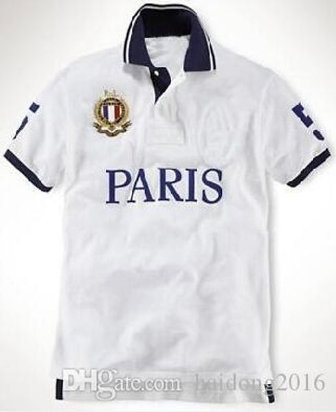 

paris dubai milan london chicago los angeles new york rome tokyo men polo shirt with horse cotton collar t-shirts sport polos white, White;black