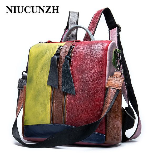 

рюкзак из натуральной кожи рюкзаки женщины niucunzh кабриолет кожаный женский рюкзак большой школьные сумки для девочки рюкзак