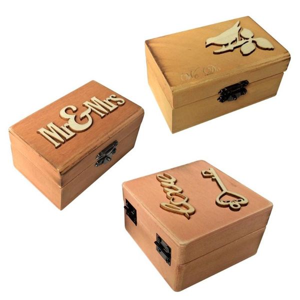 

wooden wedding ring box valentines engagement vintage rectangle ring case