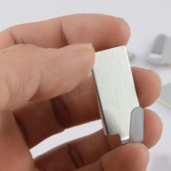 

6pcs self adhesive home kitchen wall door stainless steel holder hook hanger key holder wall hook cabides kitchen