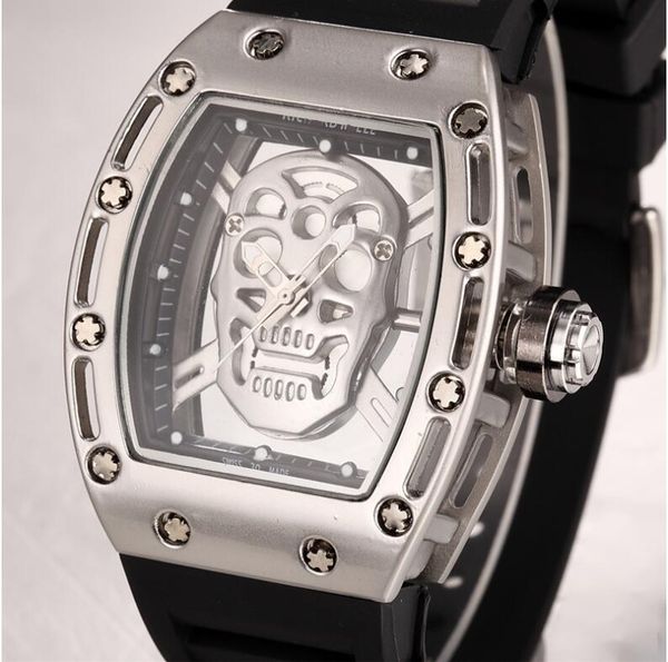 

Высокое качество мужские роскошные кварцевые часы силиконовые призрак головы ск