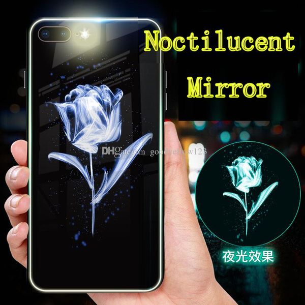 

slim cartoon flower deer moon fashion glossy mirror luminous shockproof phone case for iphone 11 pro/x/xs/xr 8/7/6 plus