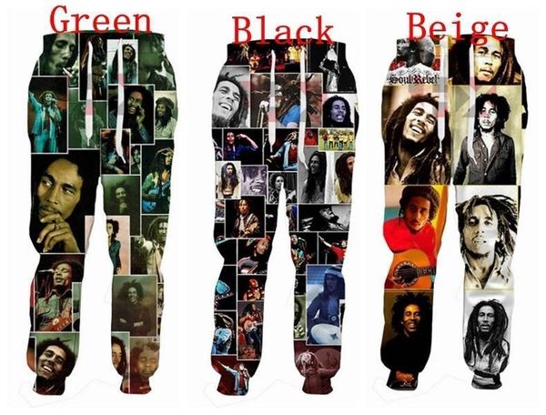 

3d print men women sweatpants rock reggae bob marley face smile funny casual sweat pants joggers pants y885, Black