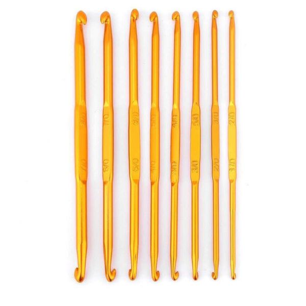 

8pcs aluminum alloy craft handmade crochet hook yarn double head clothing for beginners diy kniting tools woven multipurpose, Black