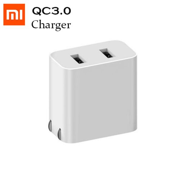 

original xiaomi travel charger dual usb us plug mini portable quick charge qc3.0 9v=2a/12v=1.5a/5v=2.4a max 18-20w dual usb port