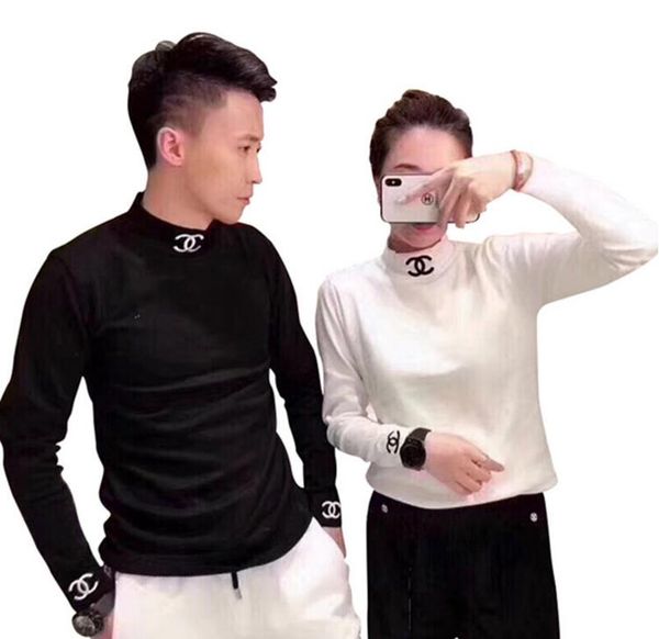 

Autumn and winter men women weater fa hiion olid turtleneck weater men ca ual lim fit long leeve knitted high ela tic weater, White;black