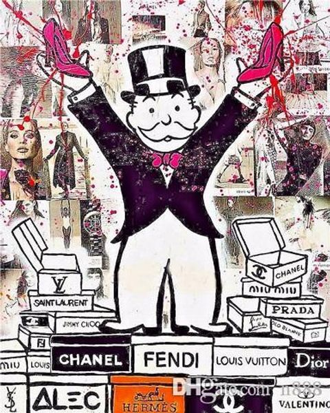 

handpainted & hd print alec monopoly modern abstract pop urban art oil painting fashion brands on canvas multi sizes g268 0311