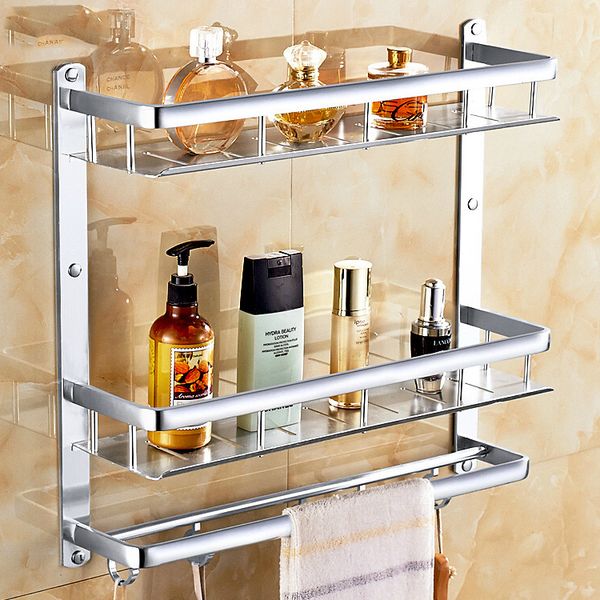 

bathroom shelf 60cm length silver aluminum bathroom corner shelf holder shower room basket accessories sj48
