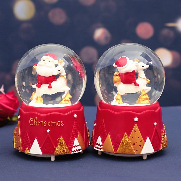 

рождественские украшения ремесла набора хрустального шара с огнями снег музыкальной шкатулкой атмосфера атмосферой вращающейся музыкальной ш