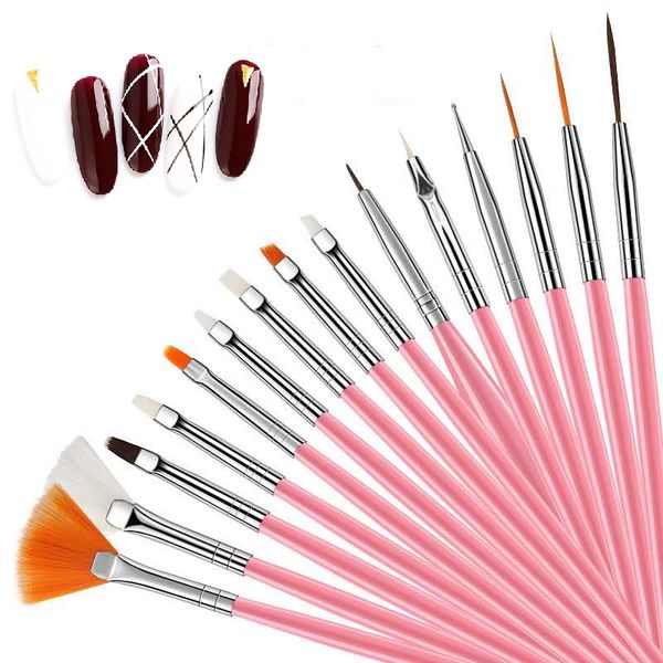 

щеточка для ногтей маникюр гель кисти 15pcs / set ombre кисти для градиентного гель лак для ногтей живопись графика, Yellow