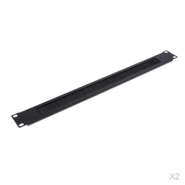 

2pcs network brush patch panel rack mounted 19 inch 1u aluminum cable management