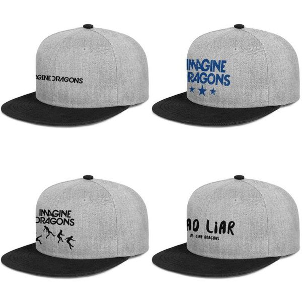 

imagine dragons bad liar for men and women flat edge trucker cap fitted classic hats poster design cd cover band logo pixel art album, Blue;gray