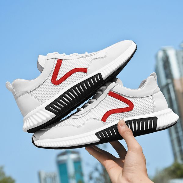 

2019 g.n.shijia fashion designer pu rubber sole shoes black white red flat running shoes sport trainer sneakers