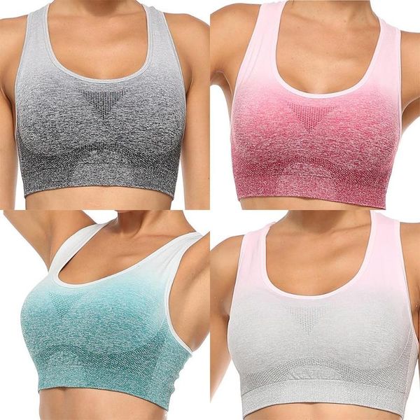 

women bandage yoga bra sportwear underwear slim-type sport bra women padded vest fashion charming gradient running fitness, White;black
