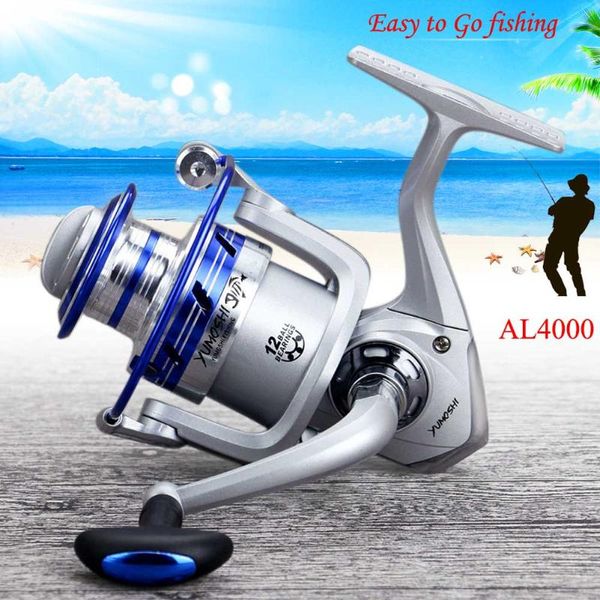 

al series fishing reel metal fisher equipment 12 ball bearing spinning practical and durable