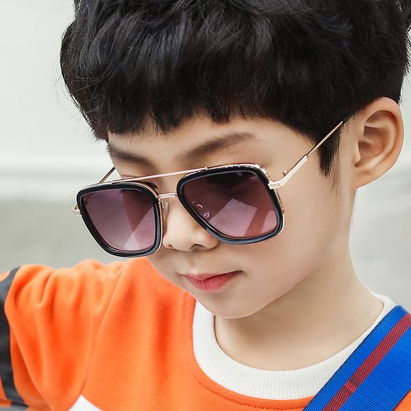 

mincl/ cute girls sunglasses for boys kids sunglasses uv400 metal children square sun glasses eyewear shades boys glasses nx, Blue