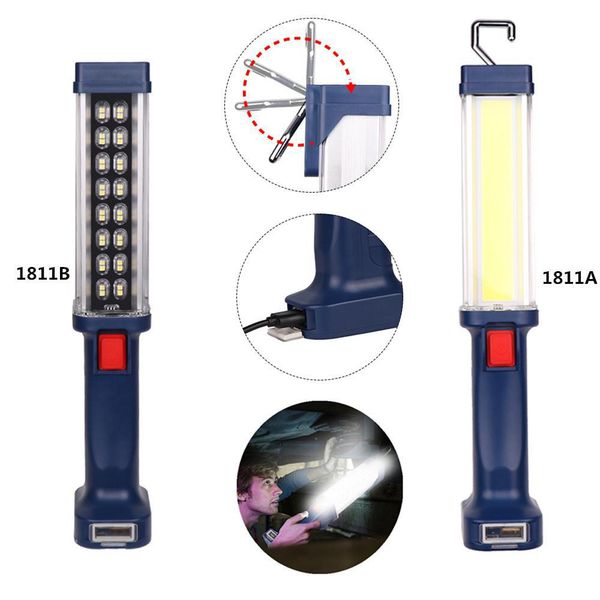 

led cob foldable work light car handheld multifunction magnet multifunction usb chargeable