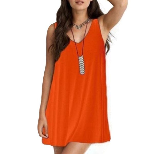 

plus size 6xl 5xl cotton mini dress women summer tank sleeveless v neck backless casual loose beach dresses 2018 robe femme, White;black