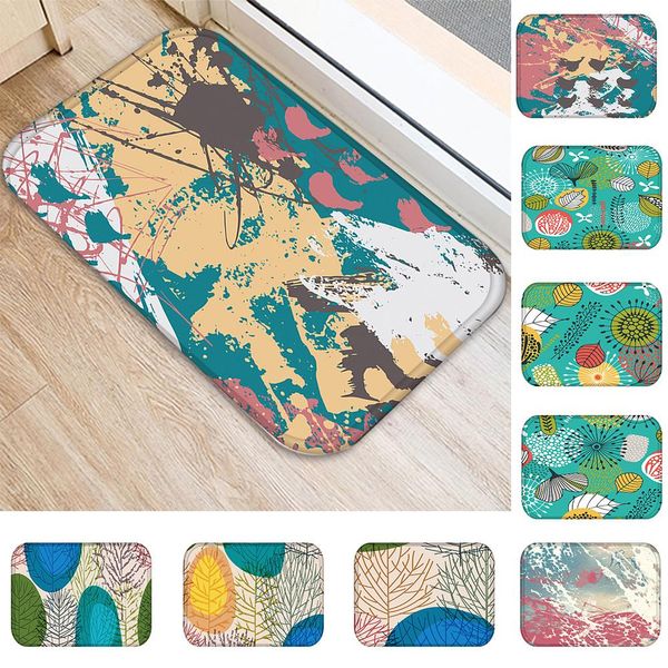 

40x60cm tree leaves living room anti-slip door mat entrance rugs kitchen carpet mat toilet tapete rug porch bathroom doormat