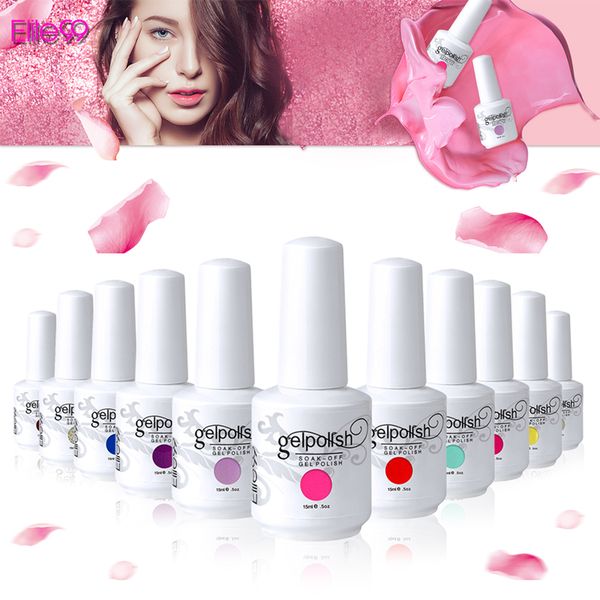

elite99 15ml soak off nail gel polish gorgeous color gel lacquer base coat needed semi permanent nail polish 4pieces/lot, Red;pink
