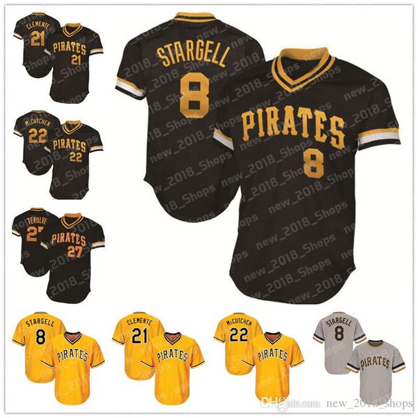 

Retro Mesh 8 Willie Stargell Pittsburgh Baseball Pirates 21 Roberto Clemente 22 27 Kent Tekulve