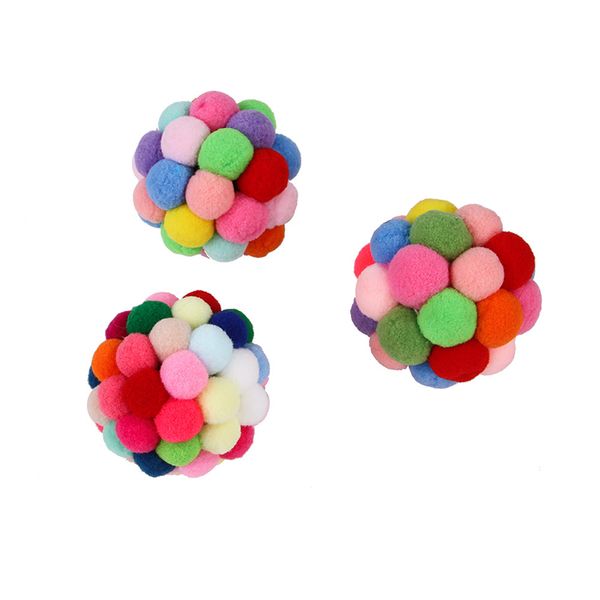 

pet cat chewing balls new popular color bell toy bouncy balls built in catnip pet cat interactive entertainment toys