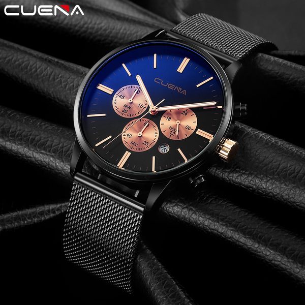 

2019 date men watch multifunctional luxury quartz thin stainless steel watches casual business wristwatches relogio masculino, Slivery;brown
